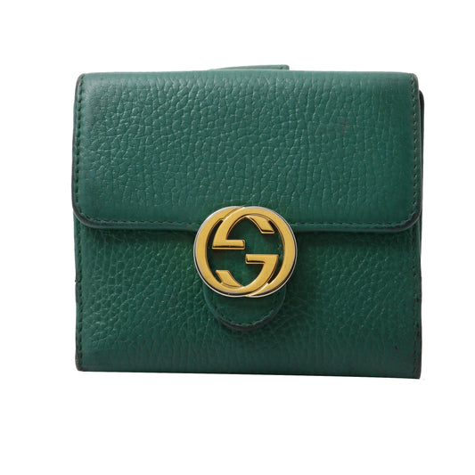 Green Interlocking Bi-fold Wallet