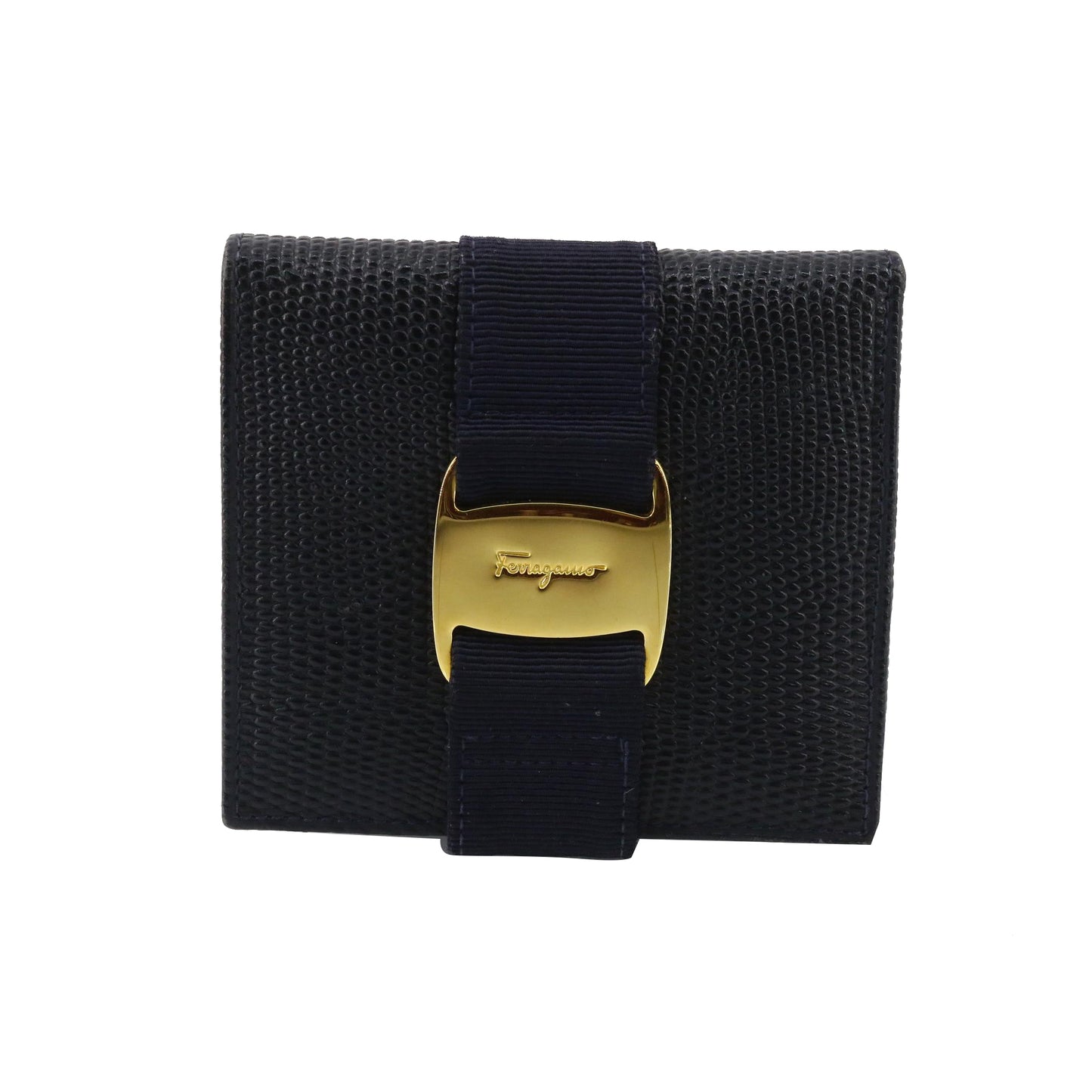 Black Vara Leather Compact Wallet