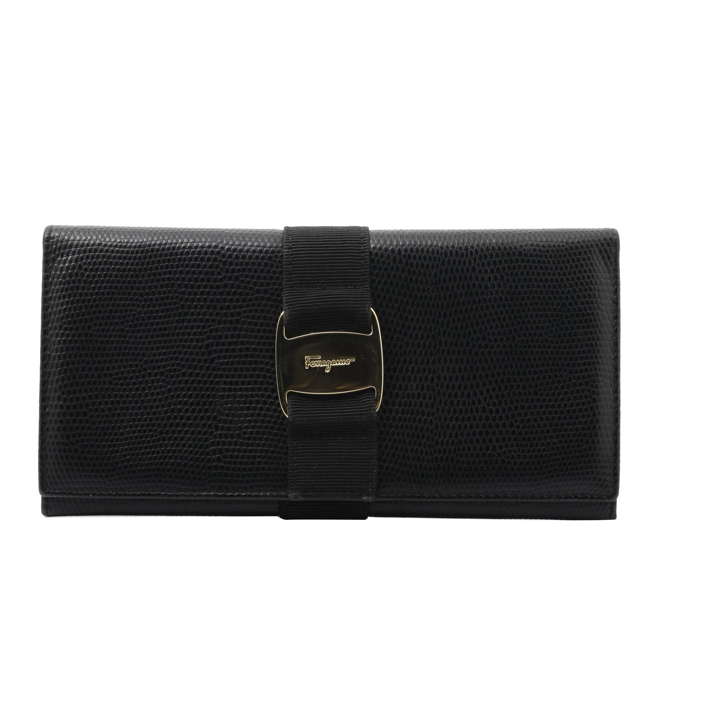 Black Vara Leather Long Wallet