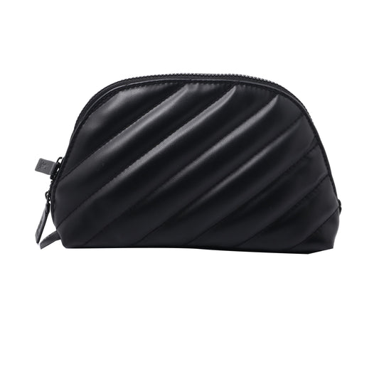 Black Leather Cosmetic Pouch