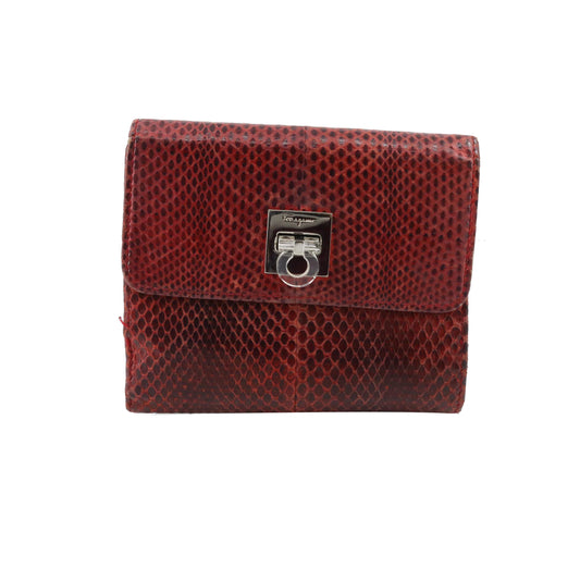 Red Gancini Bi-fold Wallet