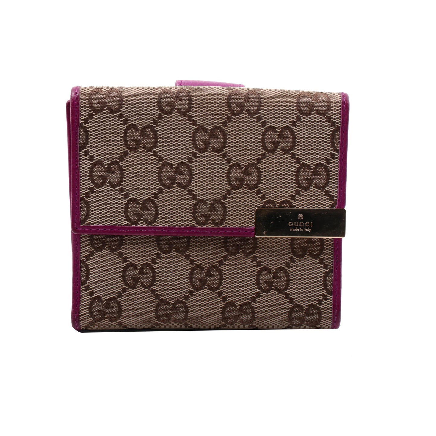 Pink GG Canvas Compact Wallet