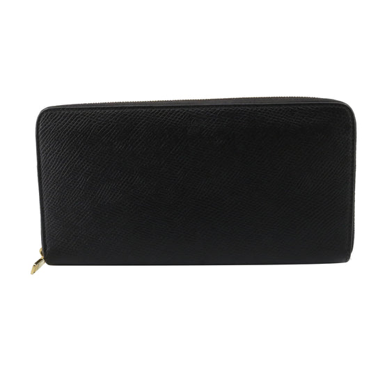 Black Leather Long Wallet