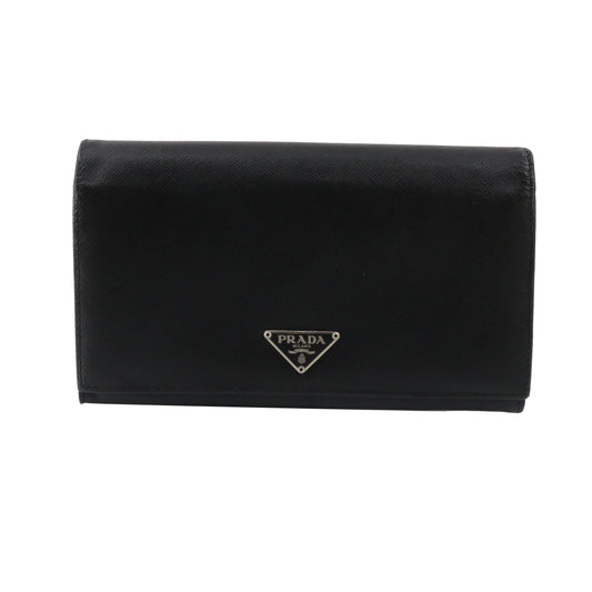 Black Saffiano Long Wallet