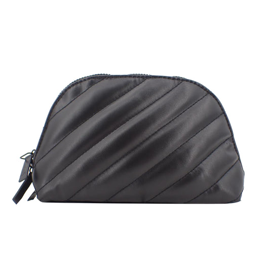 Black Leather Cosmetic Pouch