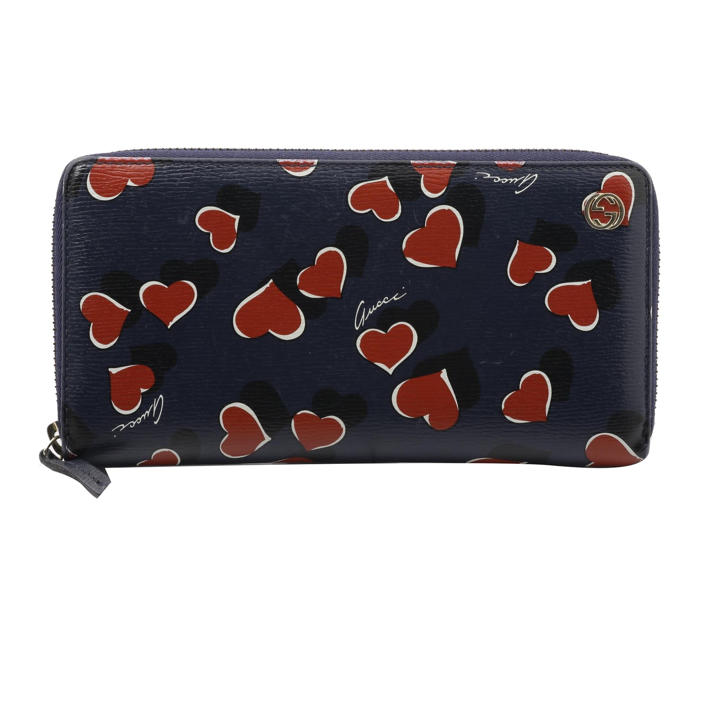 Blue Heartbeat Zippy Long Wallet