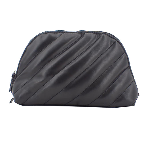 Black Leather Cosmetic Pouch