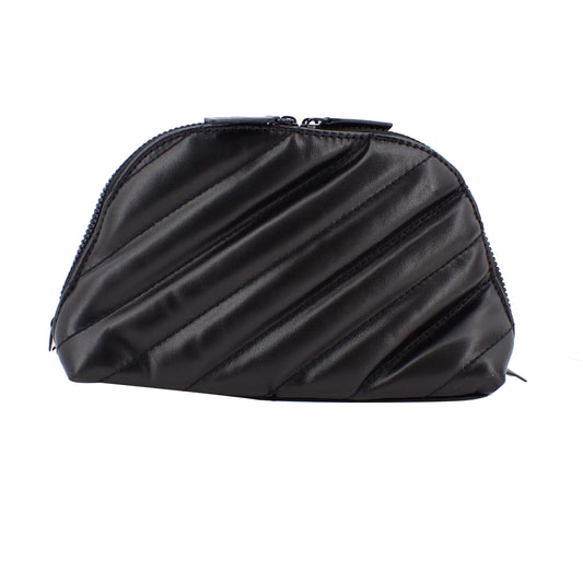 Black Leather Cosmetic Pouch