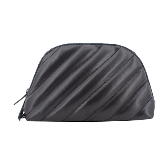 Black Leather Cosmetic Pouch