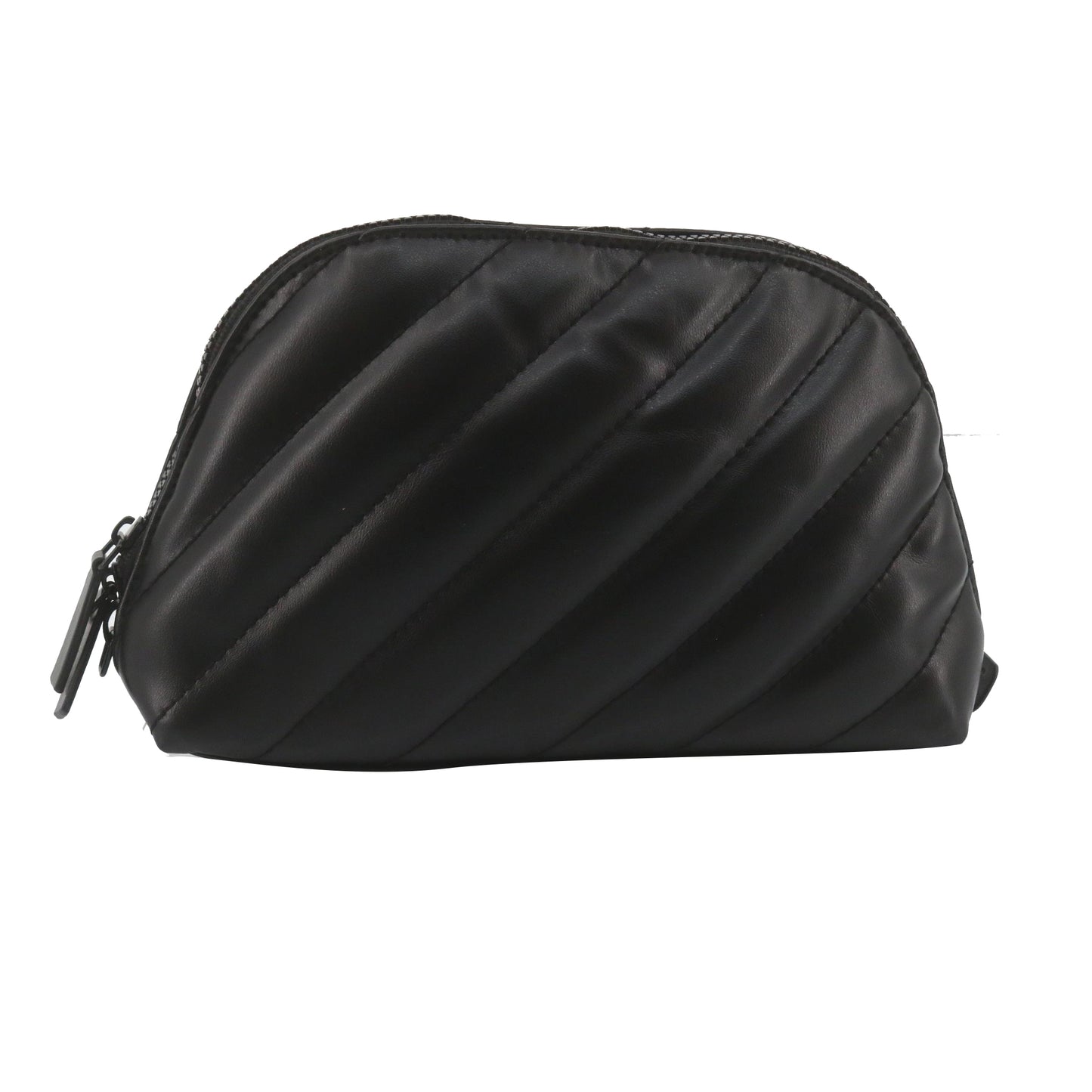 Black Leather Cosmetic Pouch