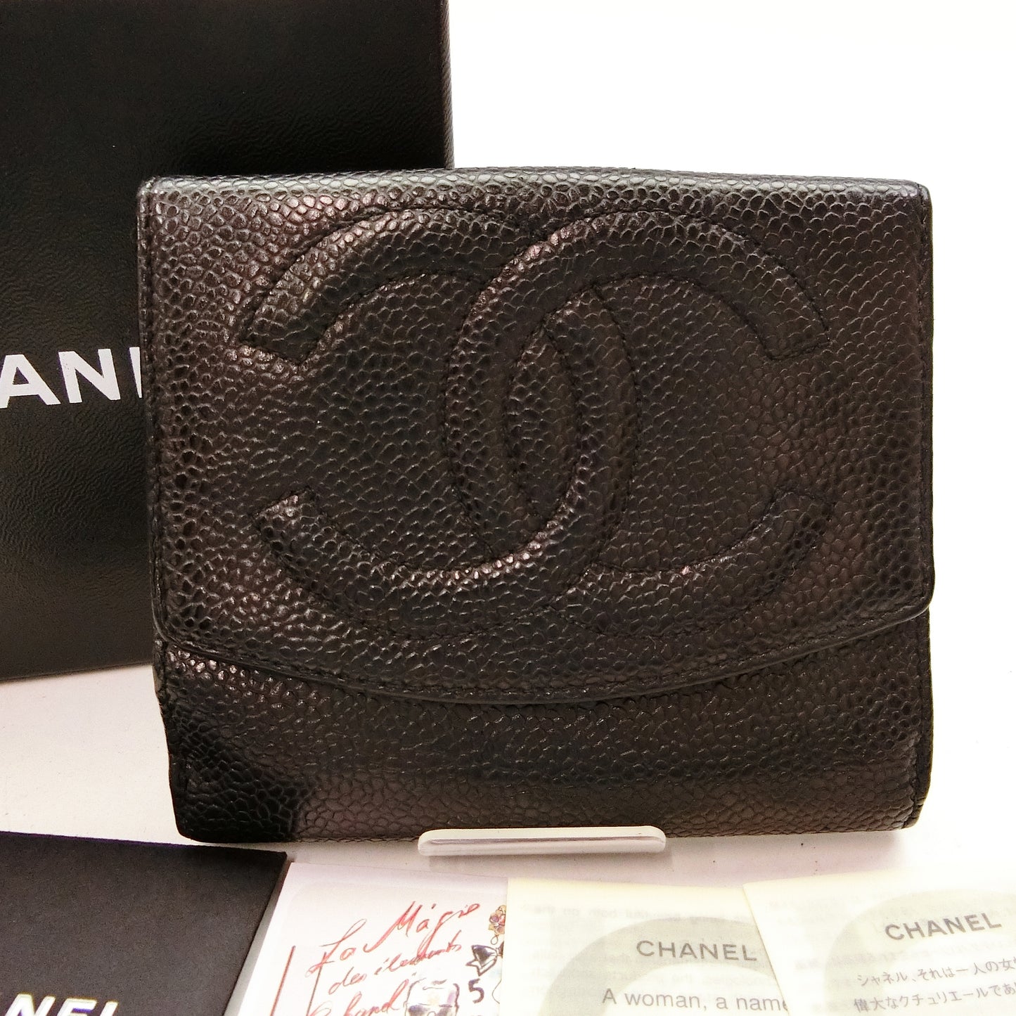 Black Caviar Leather Wallet