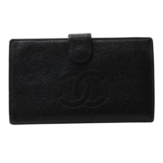 Black Caviar Bi-Fold Long Wallet