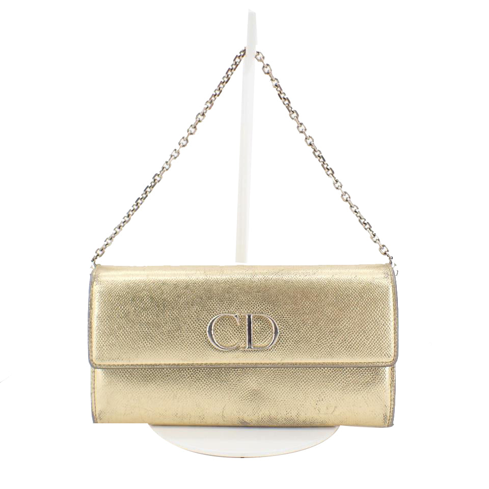 Golden Leather Chain Wallet