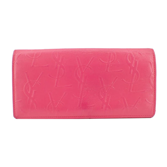 Pink Leather Long Wallet