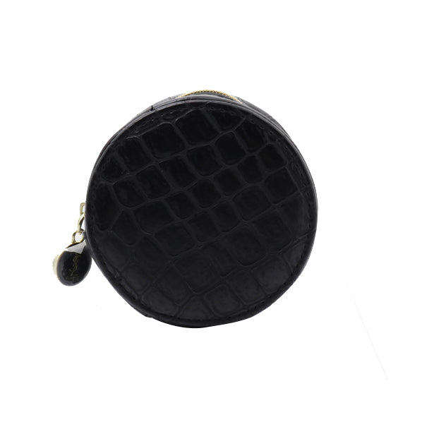 Black Leather Cosmetic Pouch