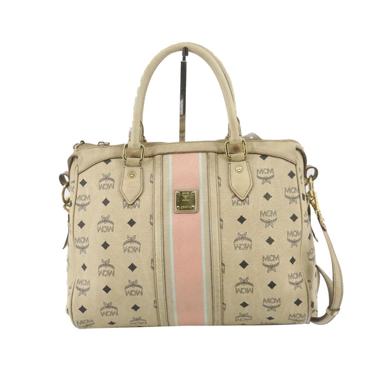 Beige Leather Tote Bag