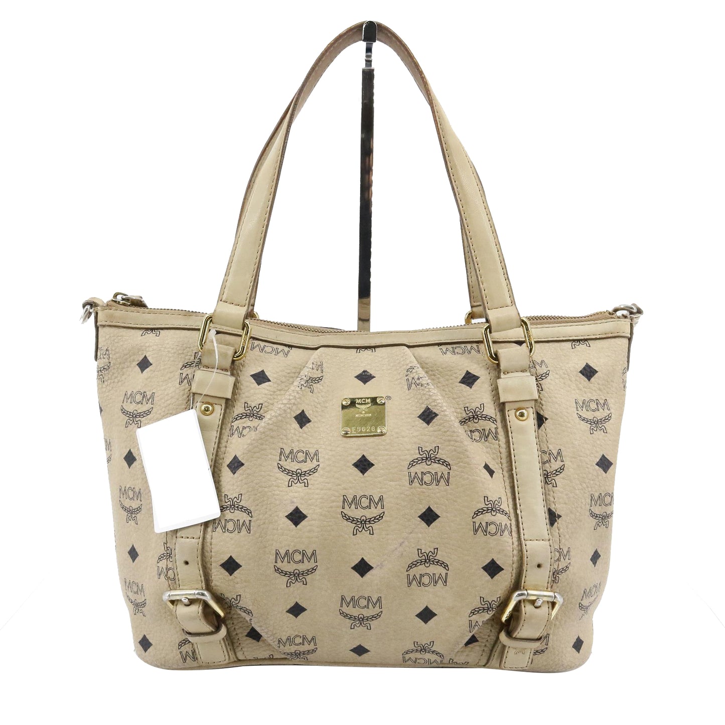 Beige Visetos Tote Bag