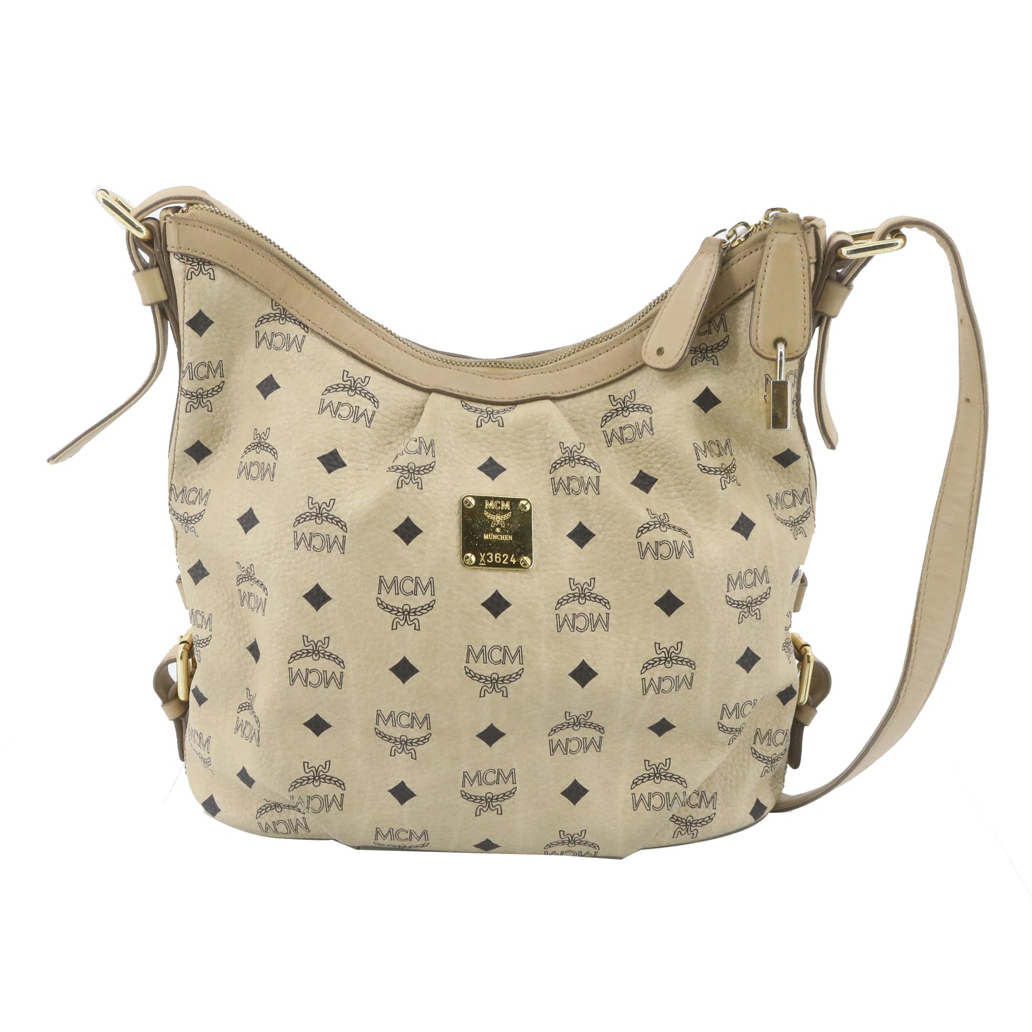 White Visetos Shoulder Bag