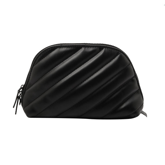 Black Leather Cosmetic Pouch