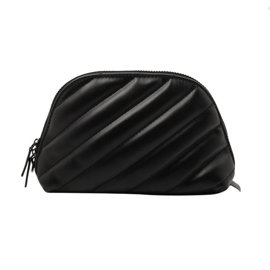 Black Leather Cosmetic Pouch