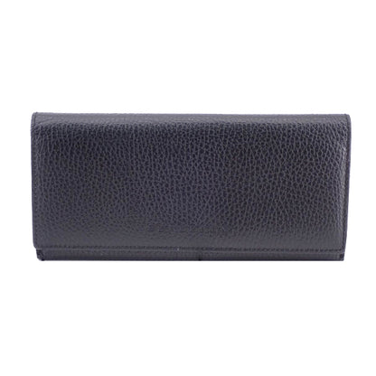 Black Leather Long Wallet