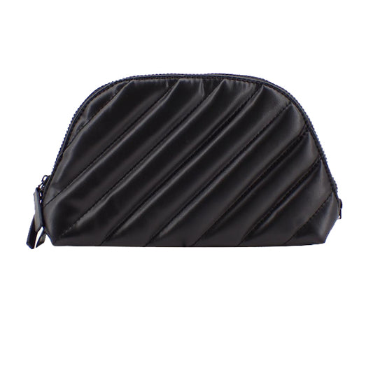 Black Leather Cosmetic Pouch