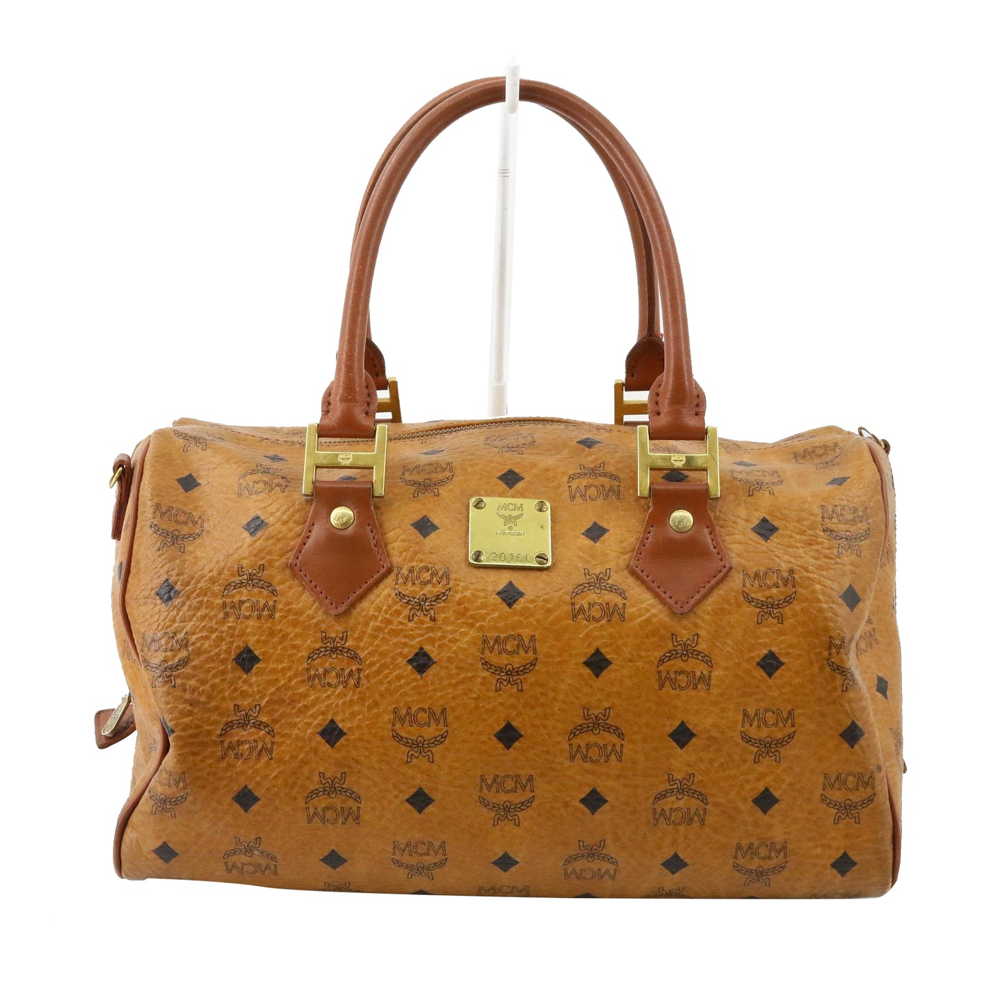 Brown Visetos Mini Boston Bag