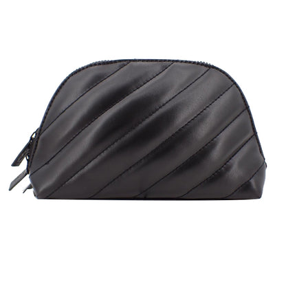 Black Leather Cosmetic Pouch