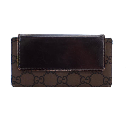 Brown Nylon Long Wallet