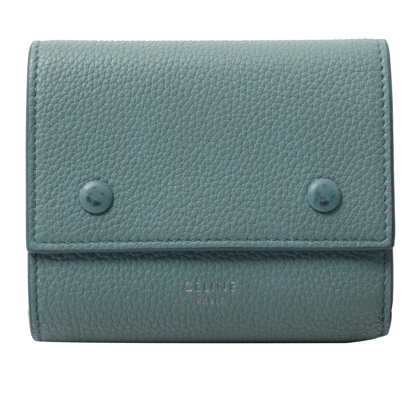 Green Leather Compact Wallet