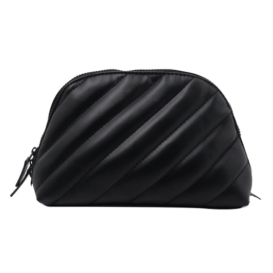 Black Leather Cosmetic Pouch