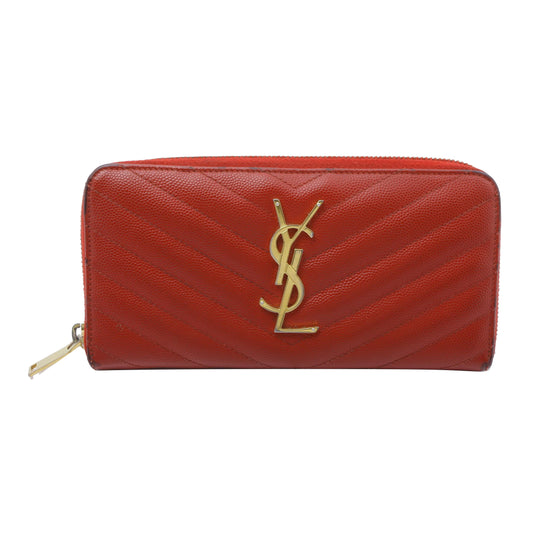 Red Caviar Skin Cassandra Zippy Wallet