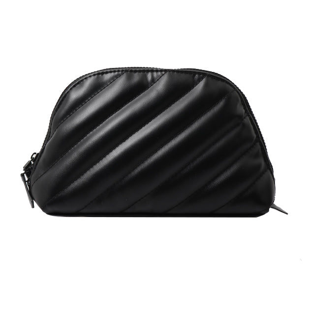 Black Leather Cosmetic Pouch