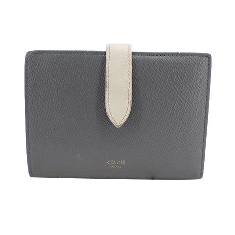 Gray Leather Compact Wallet