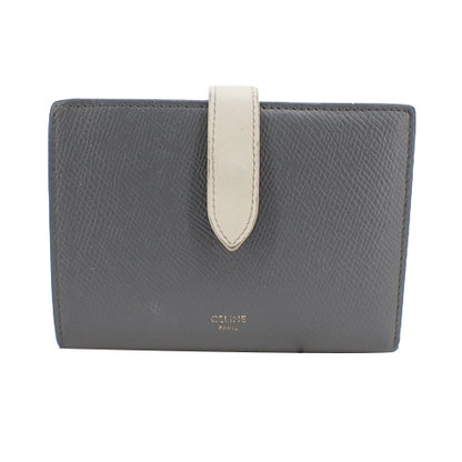 Gray Leather Compact Wallet