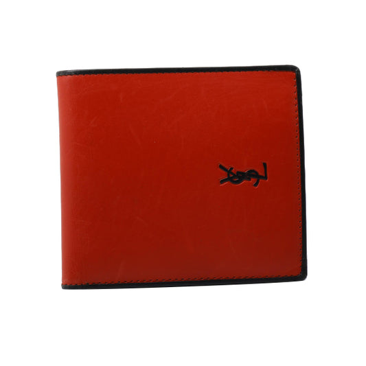 Red Leather Bi-fold Wallet