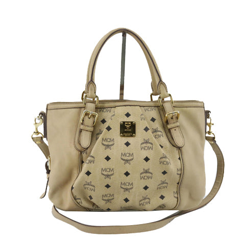 Ivory Leather Tote Bag