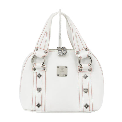 White Leather Tote Bag