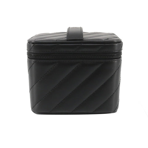 Black Leather Vanity Bag