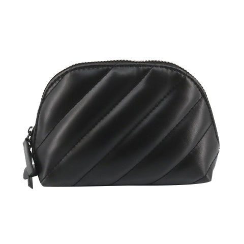 Black Leather Cosmetic Pouch