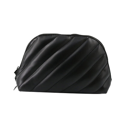 Black Leather Cosmetic Pouch