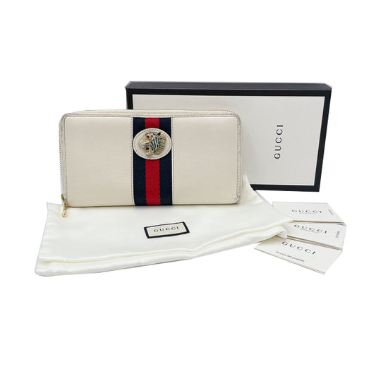 White Shelly Line Zippy Long Wallet