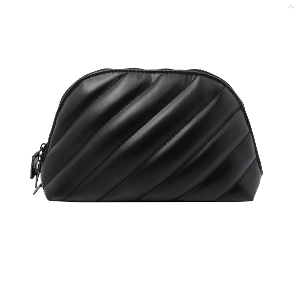 Black Leather Cosmetic Pouch