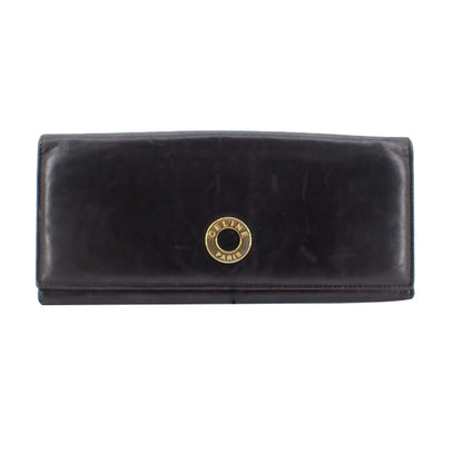 Black Leather Long Wallet