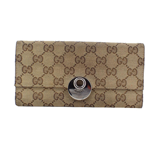 Brown GG Canvas Bi-fold Long Wallet