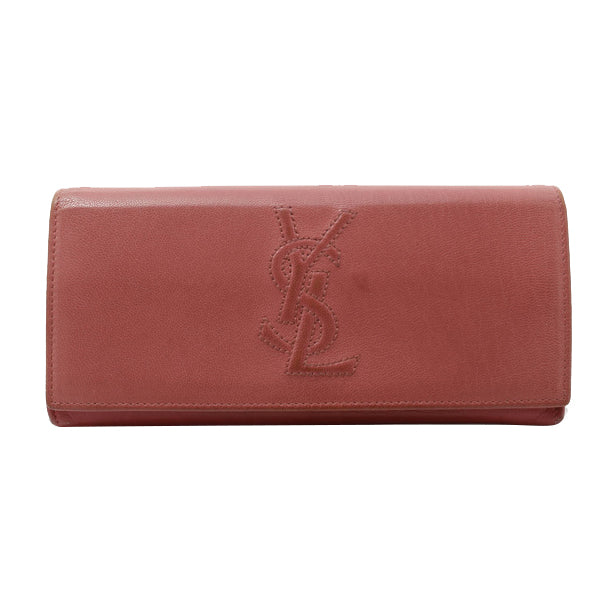 Pink Leather Long Wallet