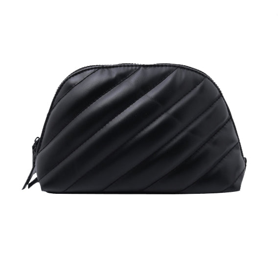 Black Leather Cosmetic Pouch