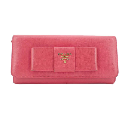 Pink Ribbon Saffiano Long Wallet