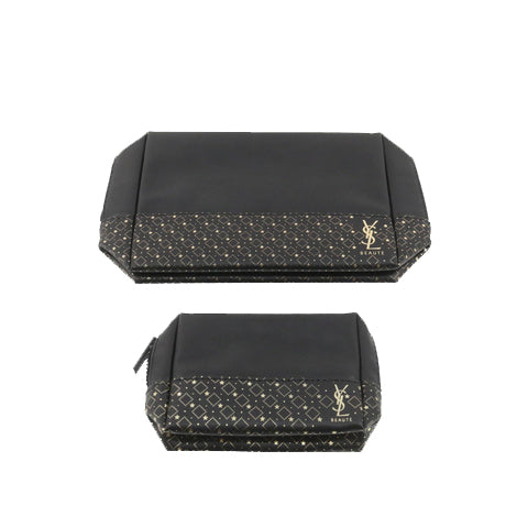 Black Set of 2 Pouch set Vanity Bag