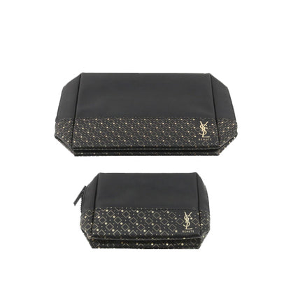 Black Set of 2 Pouch set Vanity Bag